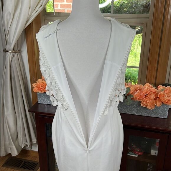 Calvin Klein Sleeveless Circle Lace Popover Sheath - Picture 11 of 13